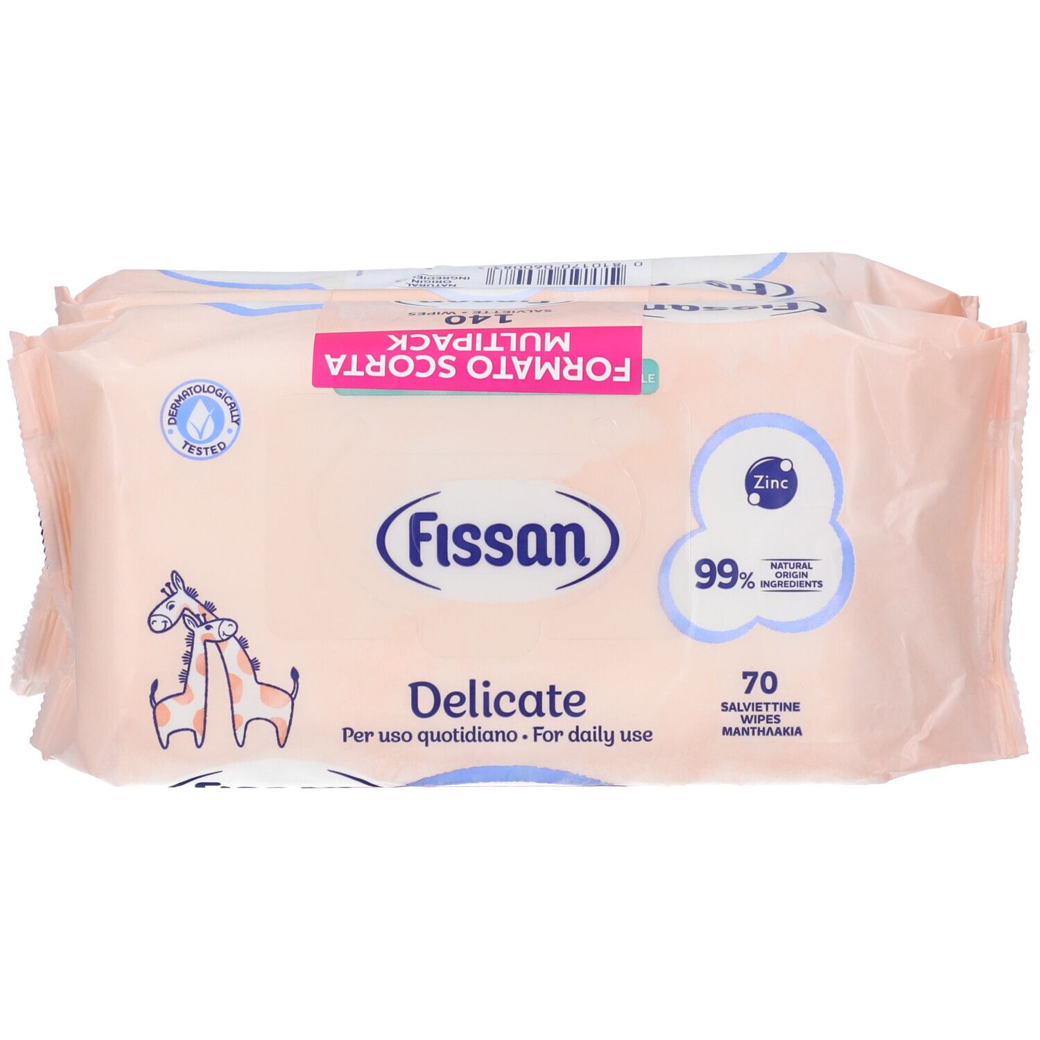 Fissan Salviettine Delicate per Bambini Bipack 140 pz Salviette