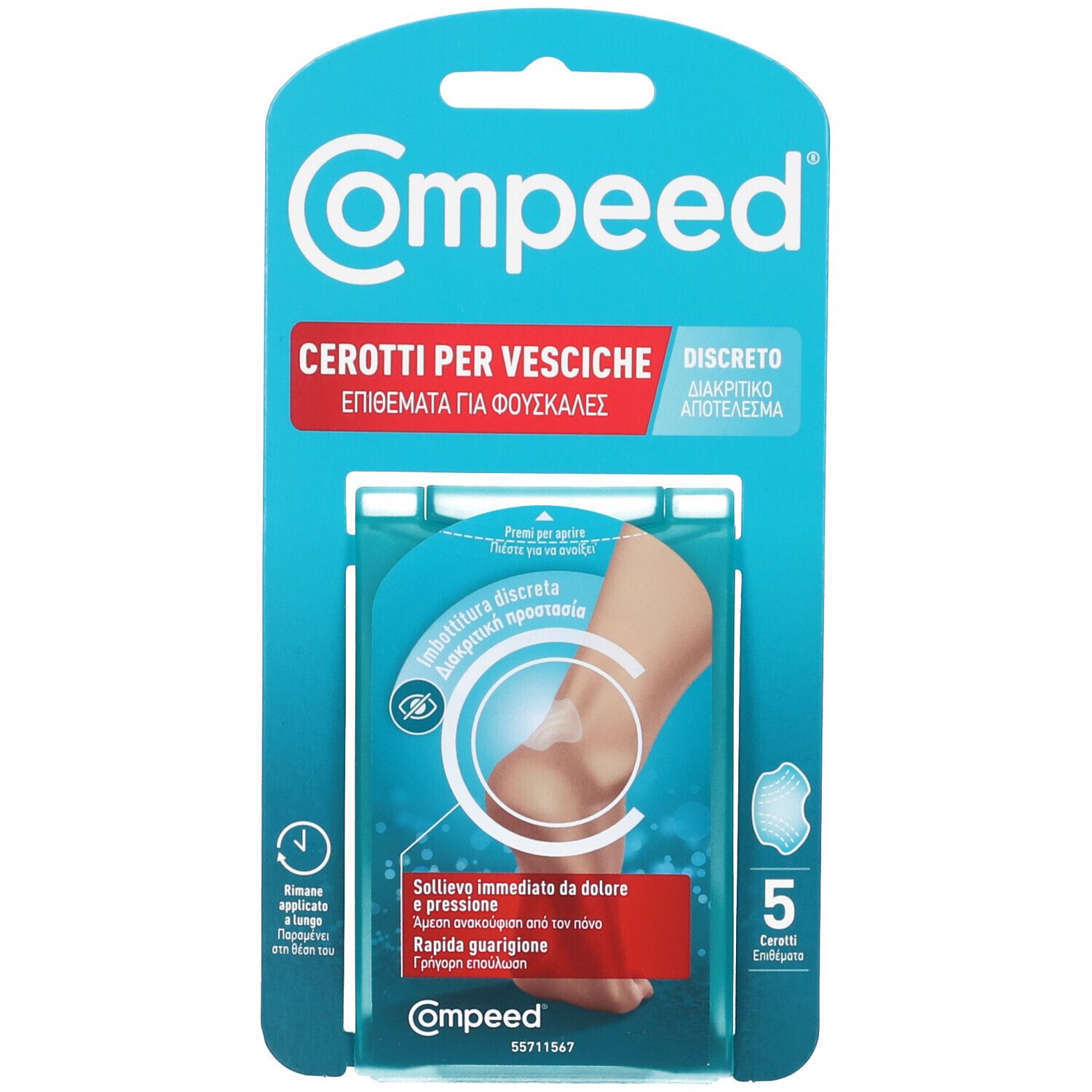 Compeed Cerotti per Vesciche Discreto 5 Pezzi pz Cerotto