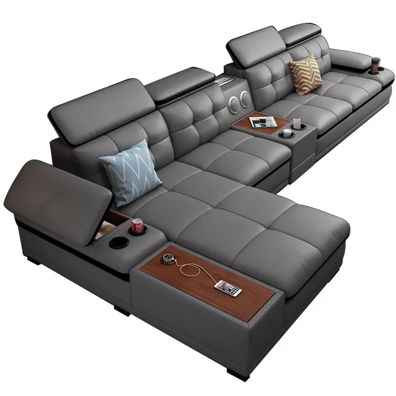 # Heiße Verkäufe Ledersofa Luxussofas 4-Sitzer-Sofa-Set Schnittecke Modulares modernes Wohnzimmersofa L-förmige Couch