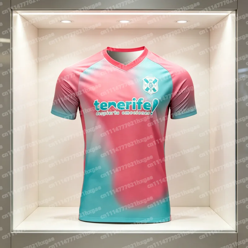 Maillot de football domicile Tenerife 2026, maillot d'entraînement, vêtements de sport automne pour hommes et enfants, t-shirts doux assortis pour la famille