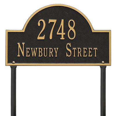 Arched Address Lawn Plaque - Black/Gold - Grandin Road