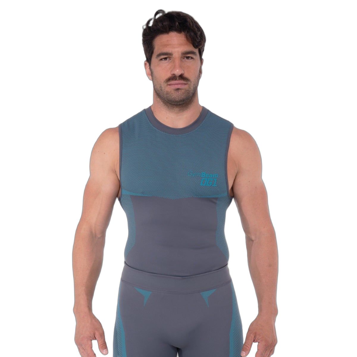 Canotta uomo seamless grigia e blu 1 St