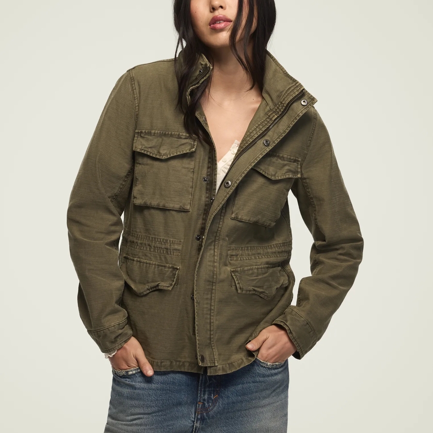 Lucky Brand Utility Jacket - Women's Clothing Outerwear Jackets Coats in Four Leaf Clover, Size XS