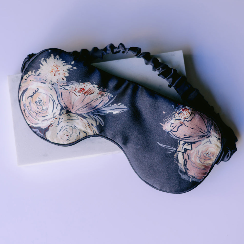 Jia Washable Silk Sleeping Eye Mask | Blackout Eye Mask - black