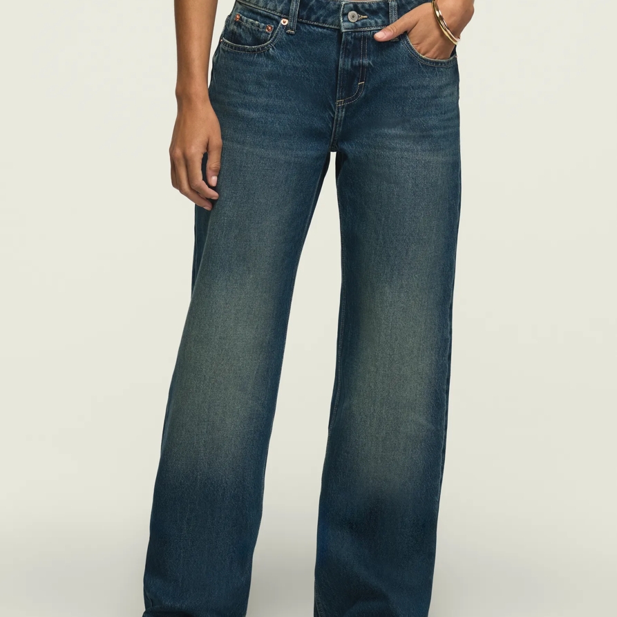 Lucky Brand Baggy Wide Leg - Women's Pants Denim Wide Leg Jeans in Pop Songs Wash, Size 34 x 32 - Lucky Brand