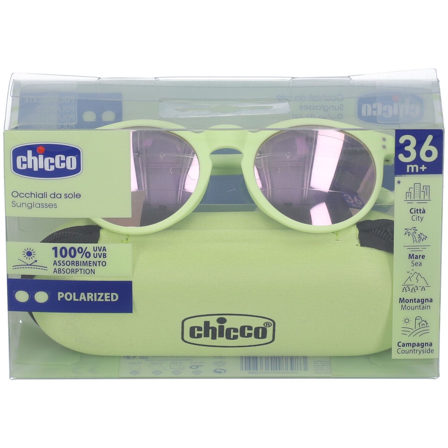 Chicco Occhiali da Sole per Bambini Lenti Polarizzate Colore Verde 36M