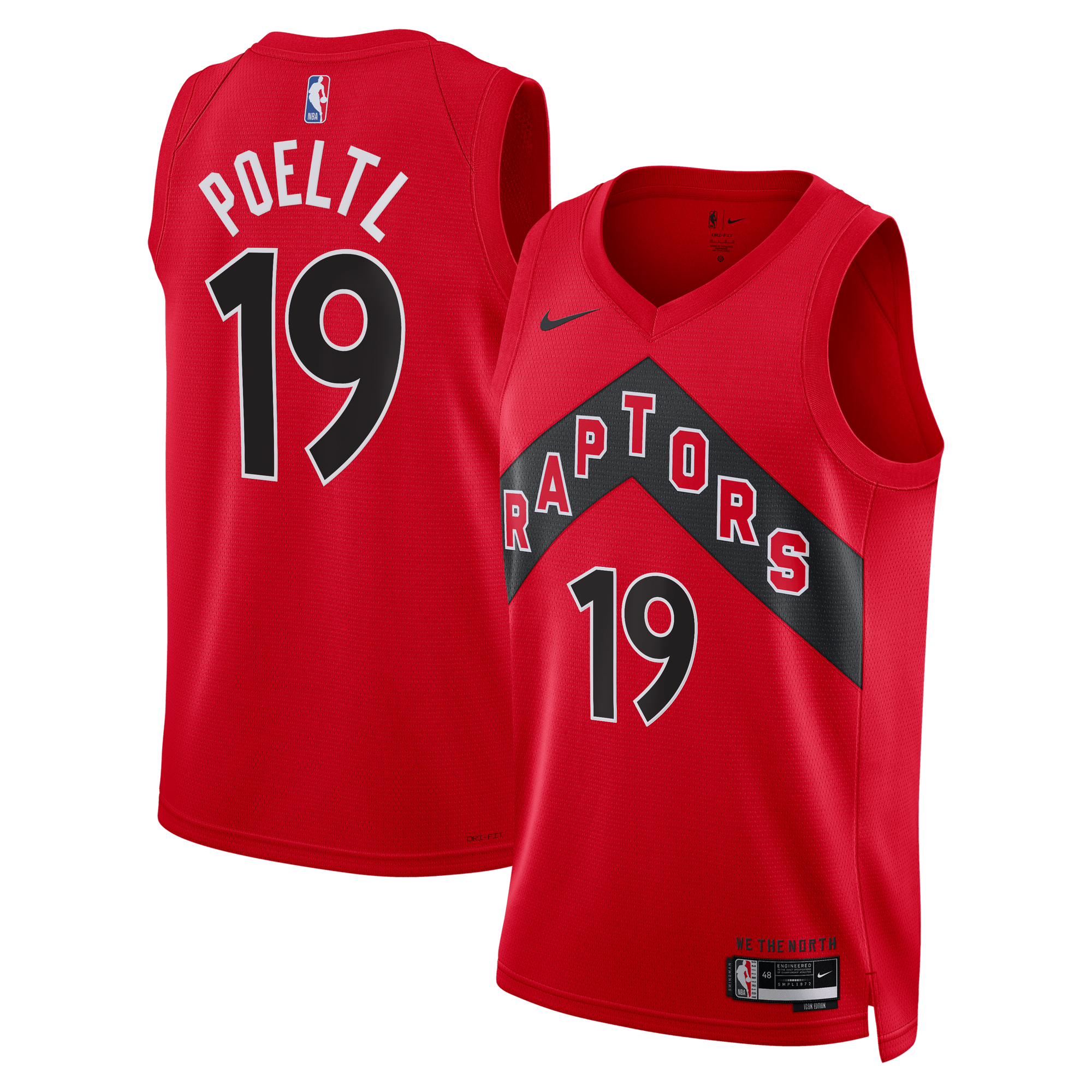 Maillot Swingman Nike Icon Edition des Raptors de Toronto - Rouge - Jakob Poeltl - Unisexe - Homme Taille: 3XL