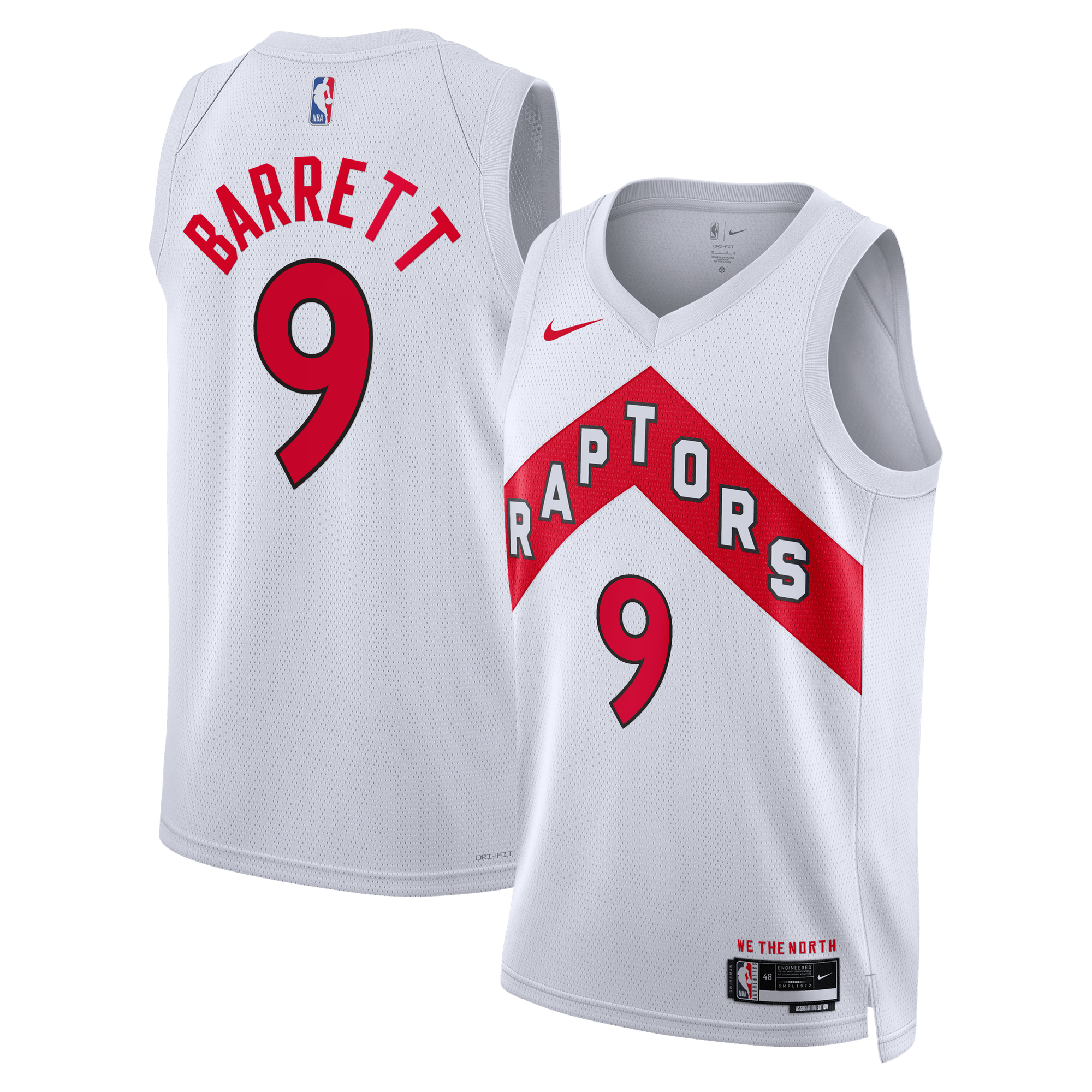 Maillot Swingman Nike Association Edition des Raptors de Toronto - Blanc - RJ Barrett - Unisexe - Homme Taille: L