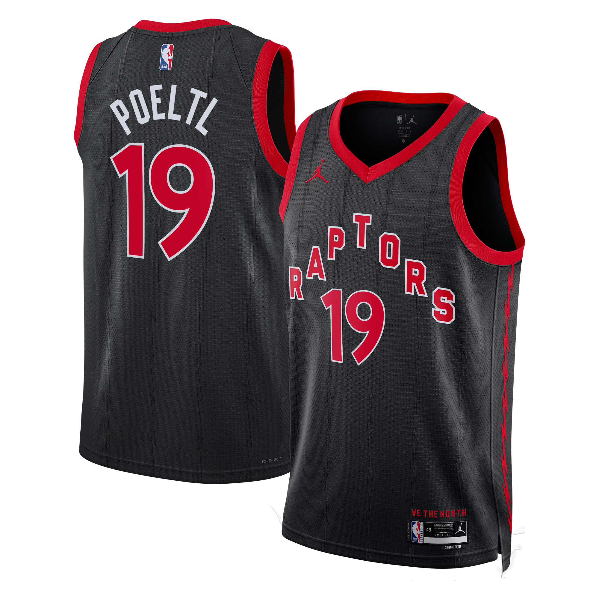 Maillot Swingman Jordan Brand Statement Edition des Raptors de Toronto - Noir - Jakob Poeltl - Unisexe - Homme Taille: 3XL