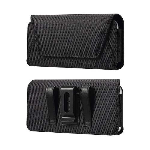 Universelles Handyholster mit Gürtelclip und Schlaufen, robuste Nylon-Gürteltasche im horizontalen Format für iPhone 17, 16, 15 Pro Max, Samsung Galaxy S26, S25 Ultra Plus, passend für große Smartphones von 6,1 bis 7,2, schwarz