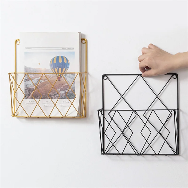 Porte-revues mural en métal, support de rangement pour magazines, journaux, livres, dossiers, présentoir de table, pour la maison et le bureau, 1 pièce