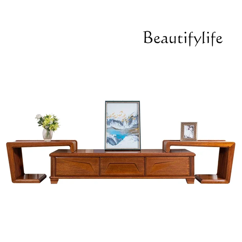 VV Meuble TV en bois massif, meuble de sol chinois moderne en bois de begonia, meuble vidéo, meubles de salon