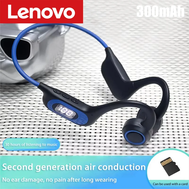 Casque audio à conduction osseuse Lenovo G3, casque Bluetooth sans fil, casque à conduction aérienne, étanche pour la course à pied et les sports