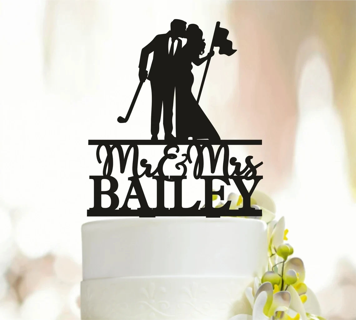 Décoration de gâteau de mariage de golf, décoration de gâteau de mariage, décoration de gâteau de couple de golf, décoration de gâteau personnalisée, décoration de gâteau de golf, décoration de joueur