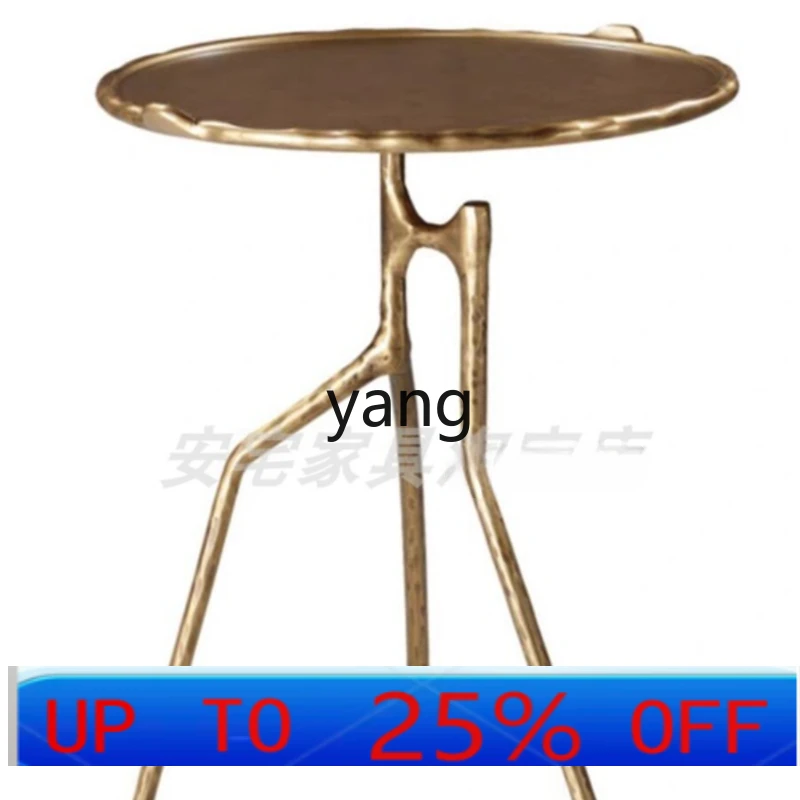 LMMModern Table à manger Simple en laiton creux Table ronde d