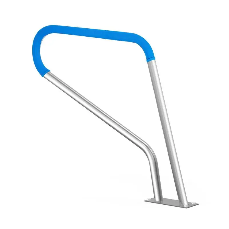 Rampe de piscine, 990 x 100 x 812 mm, entrée de piscine, en acier inoxydable avec plaque de base pour piscines intérieures/extérieures, aide à l'entrée pour piscines, poignée antidérapante avec
