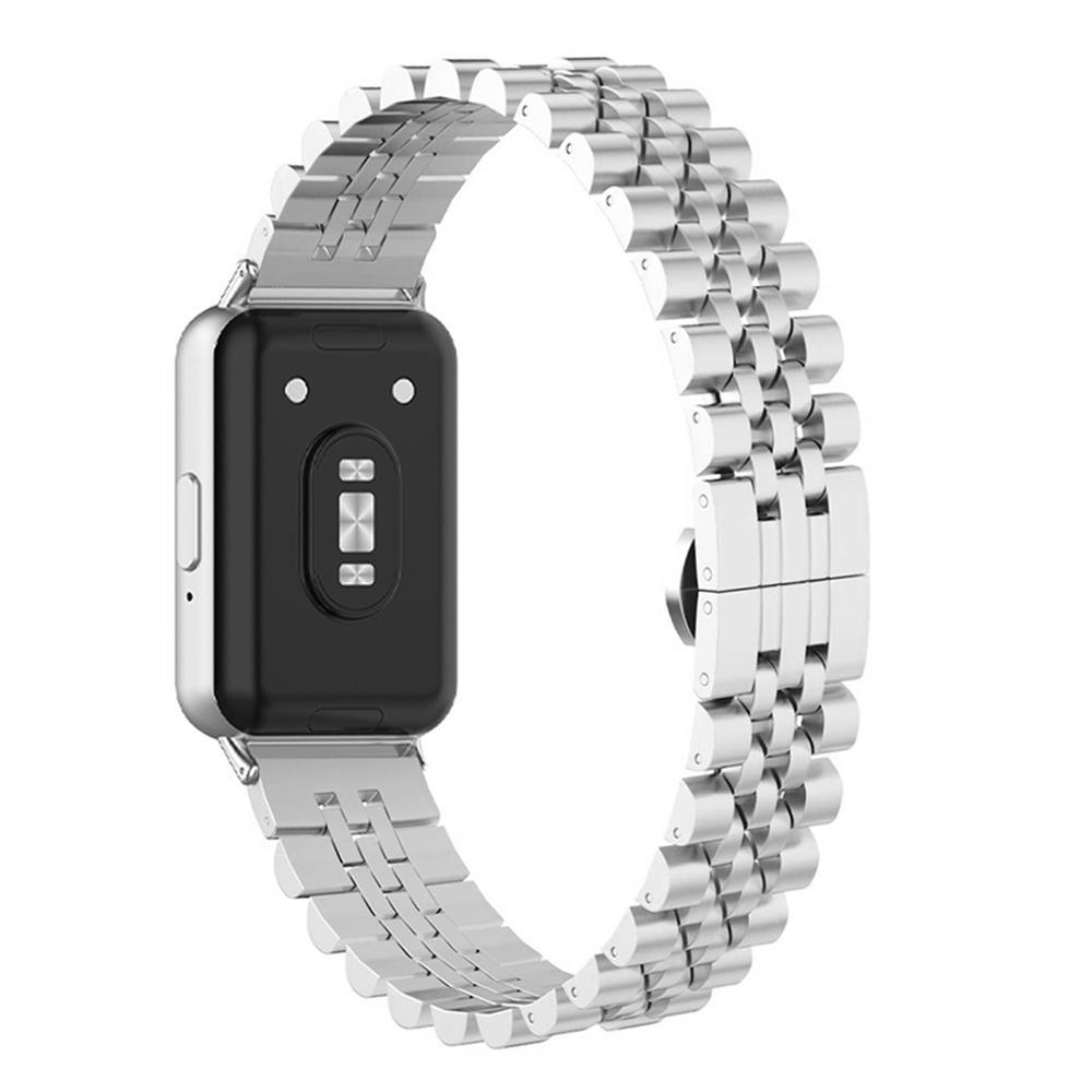 Honor Watch X5 Stainless Steel Watch Band Five Bead Metal Watch Strap With Butterfly Clasp silver
