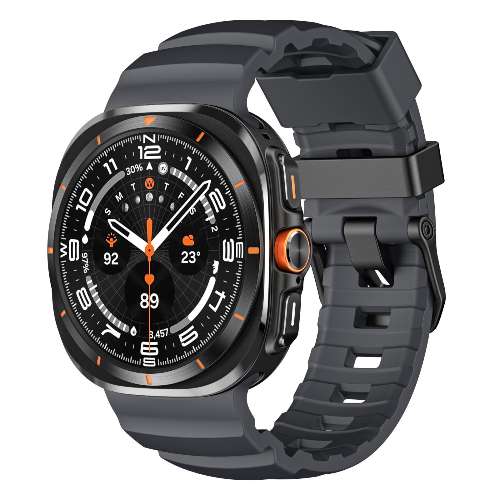 Samsung Galaxy Watch Ultra 47mm Silicone Watch Band Rugged Sports Watch Strap For Outdoor Adventures charcoal Black