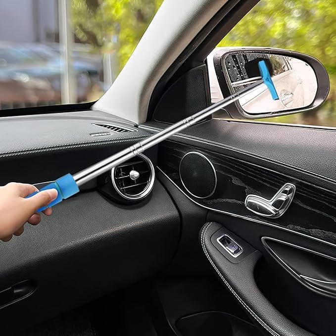 CrystalClear Car Windshield Cleaner With Extendable Handle & Reusable Microfiber Glass Pad CrystalClear Car Windshield Cleaner With Extendable Handle & Reusable Microfiber Glass Pad