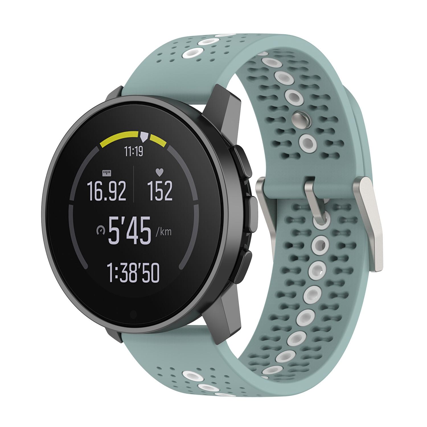 Suunto Run Race Race S Vertical 9 Peak Pro Silicone Watch Band Breathable Sport Replacement Strap rock Cyan White