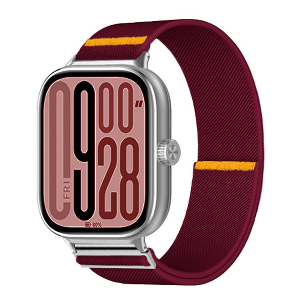Xiaomi Band 10 Pro Redmi Watch 6 5 Adjustable Nylon Watch Band Elastic Sport Replacement Strap wine Red
