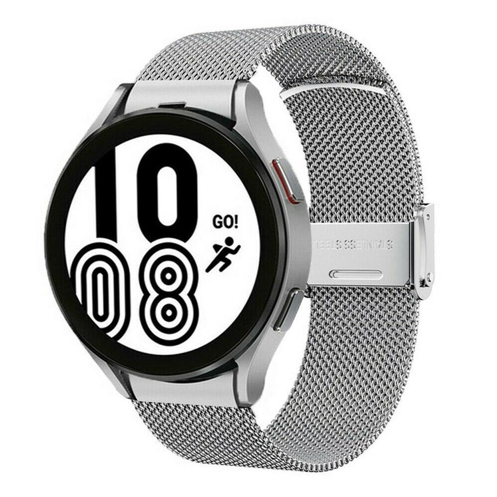 Samsung Galaxy Watch4 40mm 44mm Milanese Watch Band Stainless Steel Magnetic Mesh Strap silver