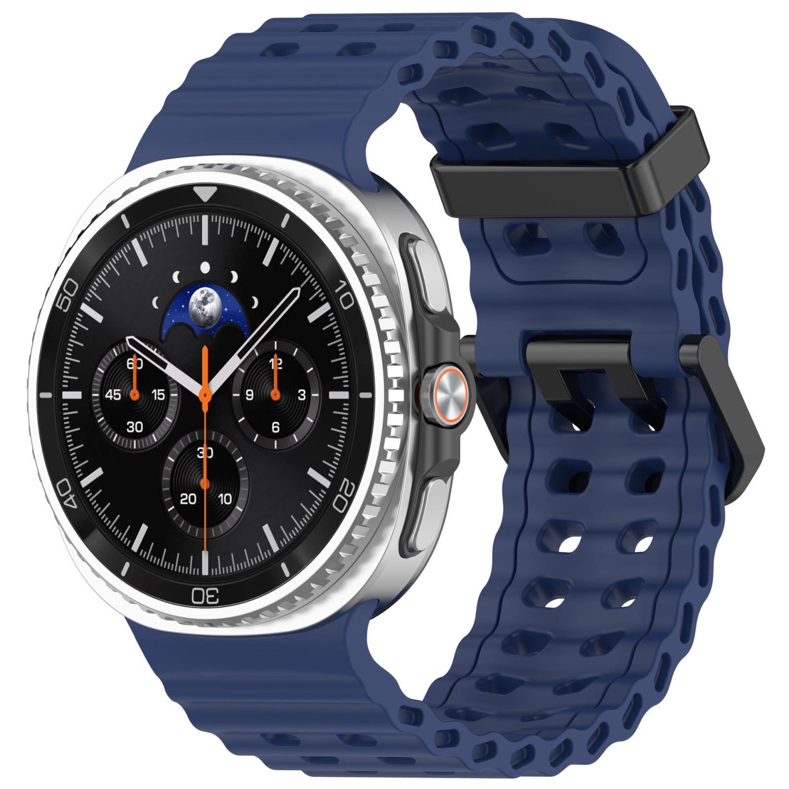XDfind Samsung Galaxy Watch 8 Band Soft Silicone Watch Band For Galaxy Watch 8 Classic With Dual Row Vent Holes titanium Blue
