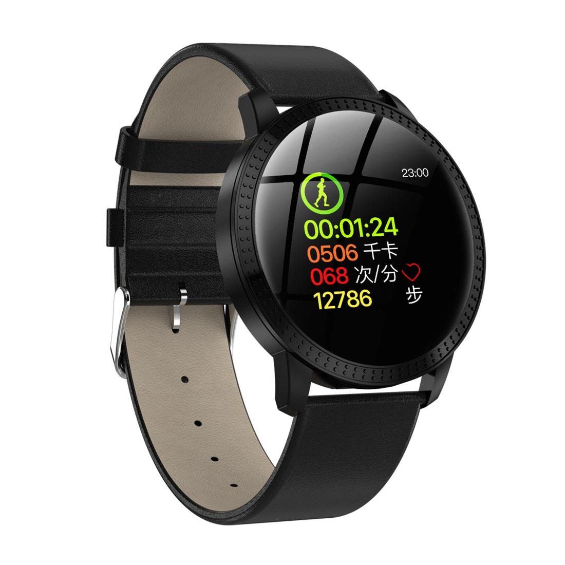 CF18 Bluetooth Smartwatch With 1.22 Inch Color Display IPX67 Waterproof Heart Rate Fitness Tracker black