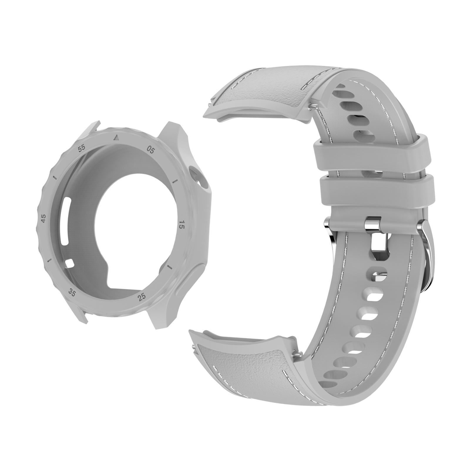 For OPPO Watch X2 Mini Band Integrated Silicone Watch Band With Protective Cover gray
