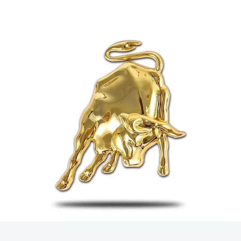 3D Metal Bull Emblem Sticker For Car And Motorcycle gold (1 Pc)