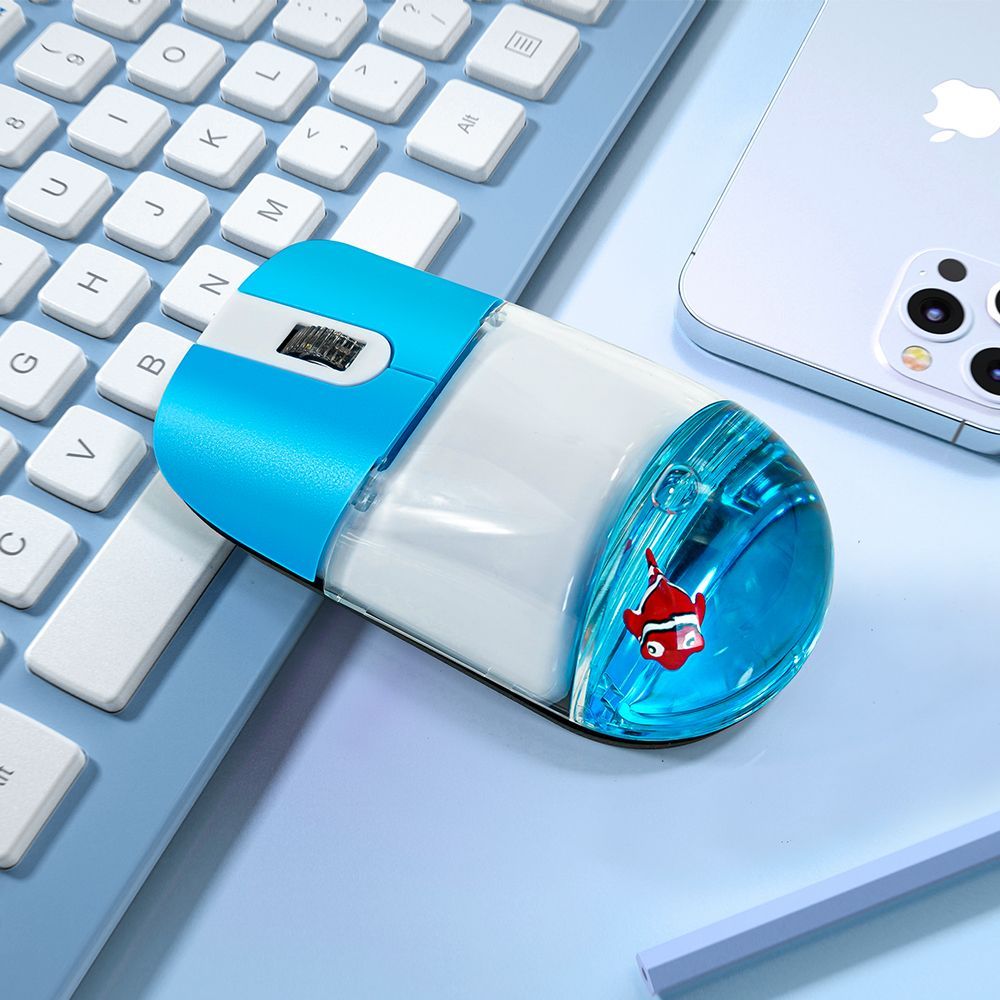 Cute Floating Animal Wireless Mouse With Bluetooth Silent Click For Laptop PC & Tablet blue