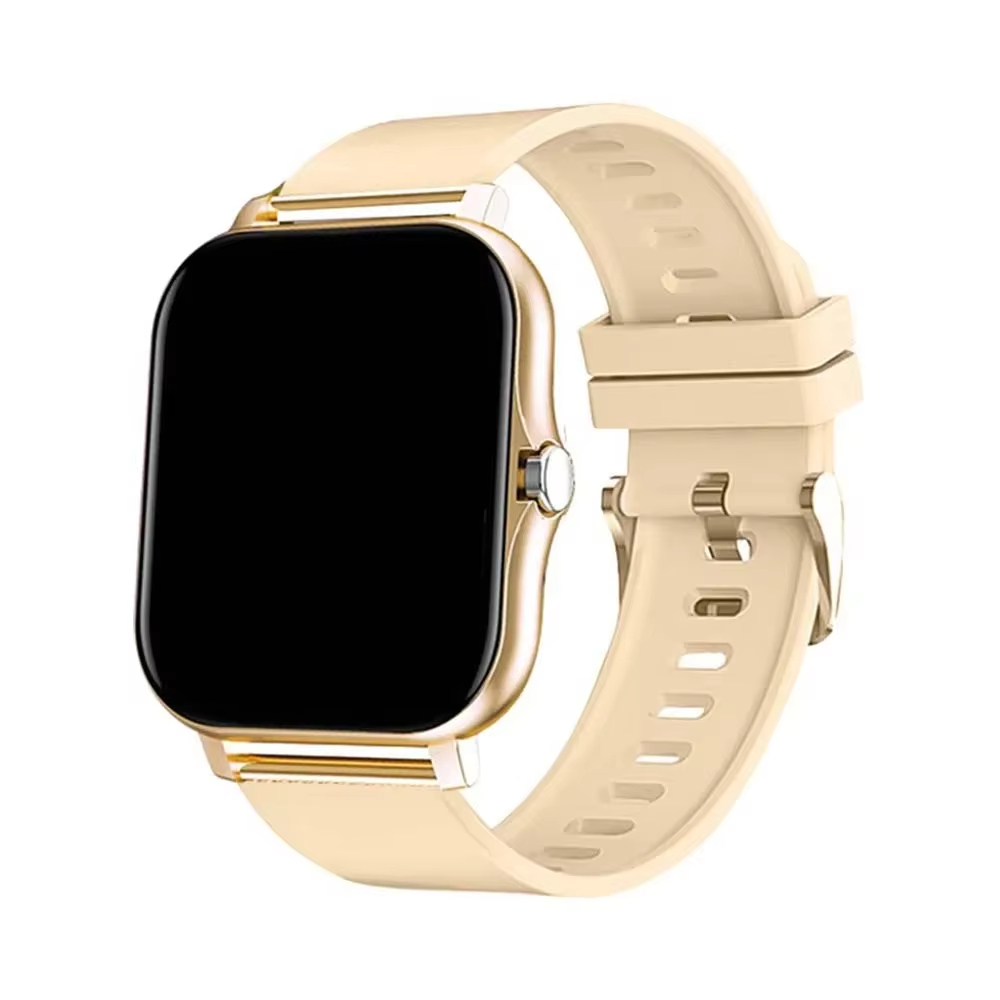 Bluetooth Smartwatch With Calling Full Touch Fitness Watch For Men golden Khaki