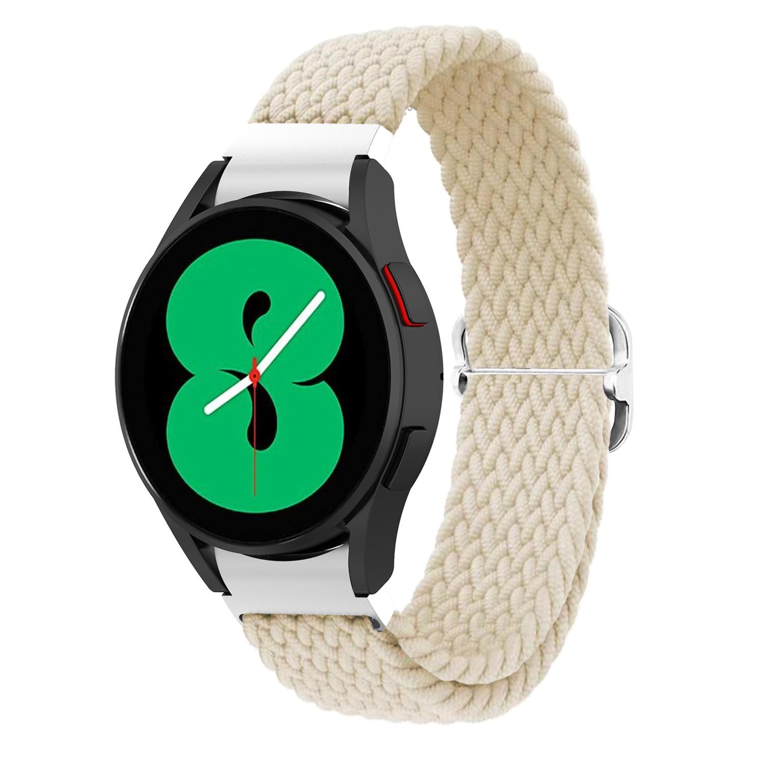 Samsung Galaxy Watch4 40mm 44mm Woven Watch Band Adjustable Replacement Strap starlight