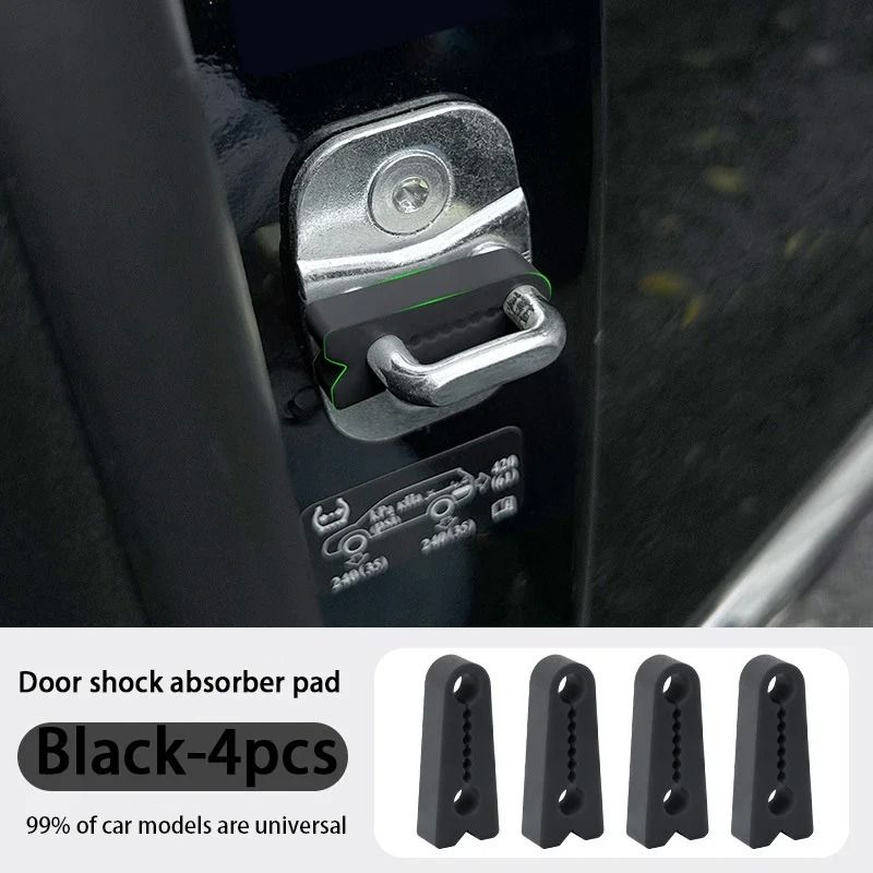 Universal Car Door Shock Absorber Cushion Pads black (4 Pcs)