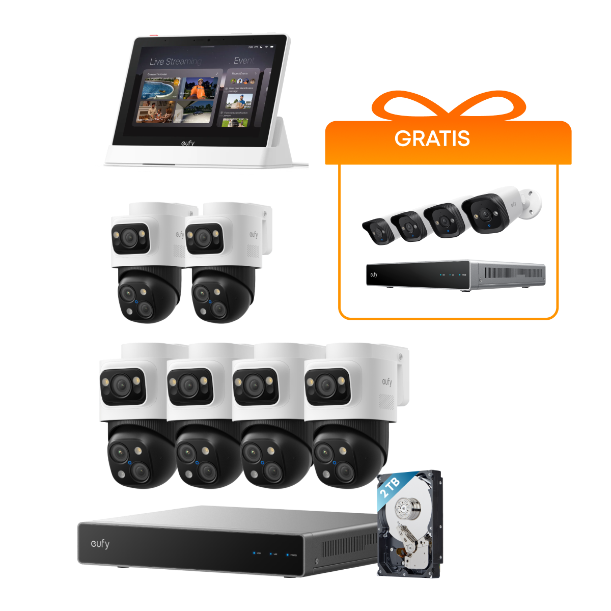 eufy PoE Bullet-PTZ-Kamera S4 6-Cam kit Image