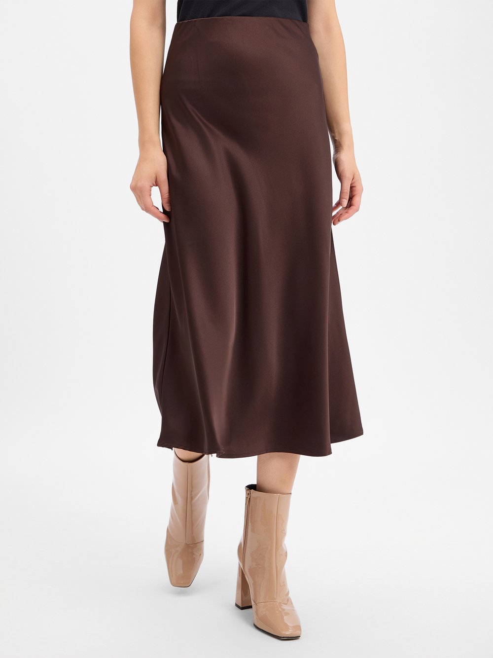 Marie Lund Satinrock Damen schoko, M