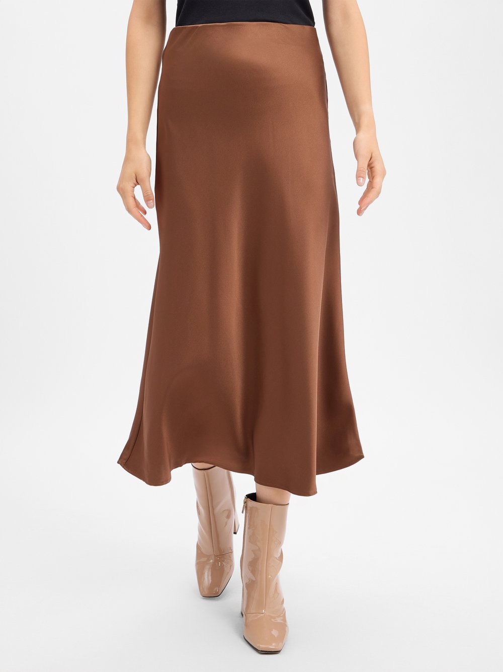 Marie Lund Satinrock Damen nougat, XXL