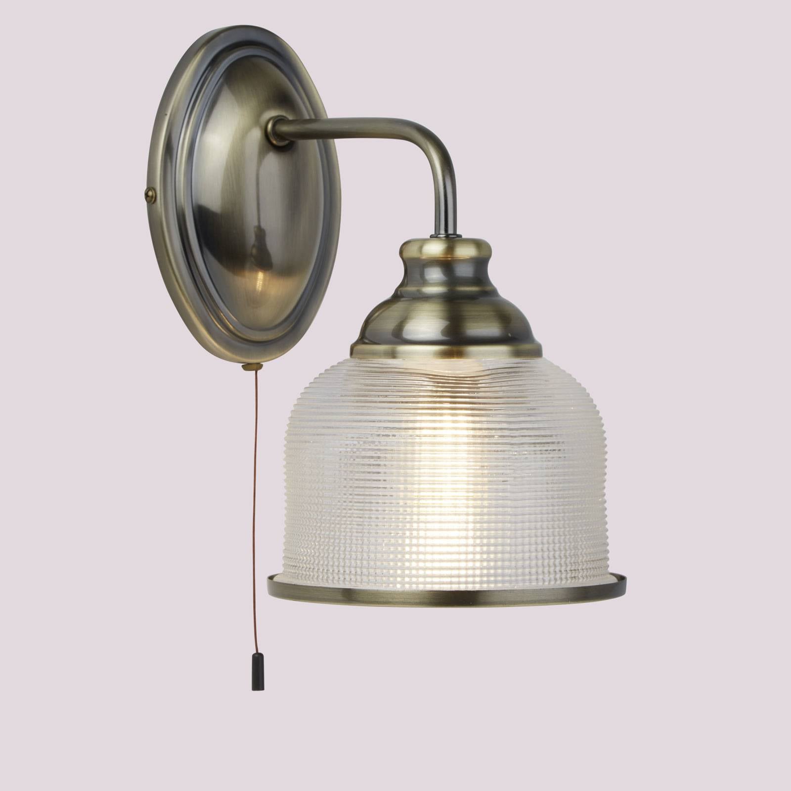 Searchlight Applique da parete Bistro II, Bronzo / Ottone antico, Soggiorno / Sala da pranzo, Vetro, Antico, Applique