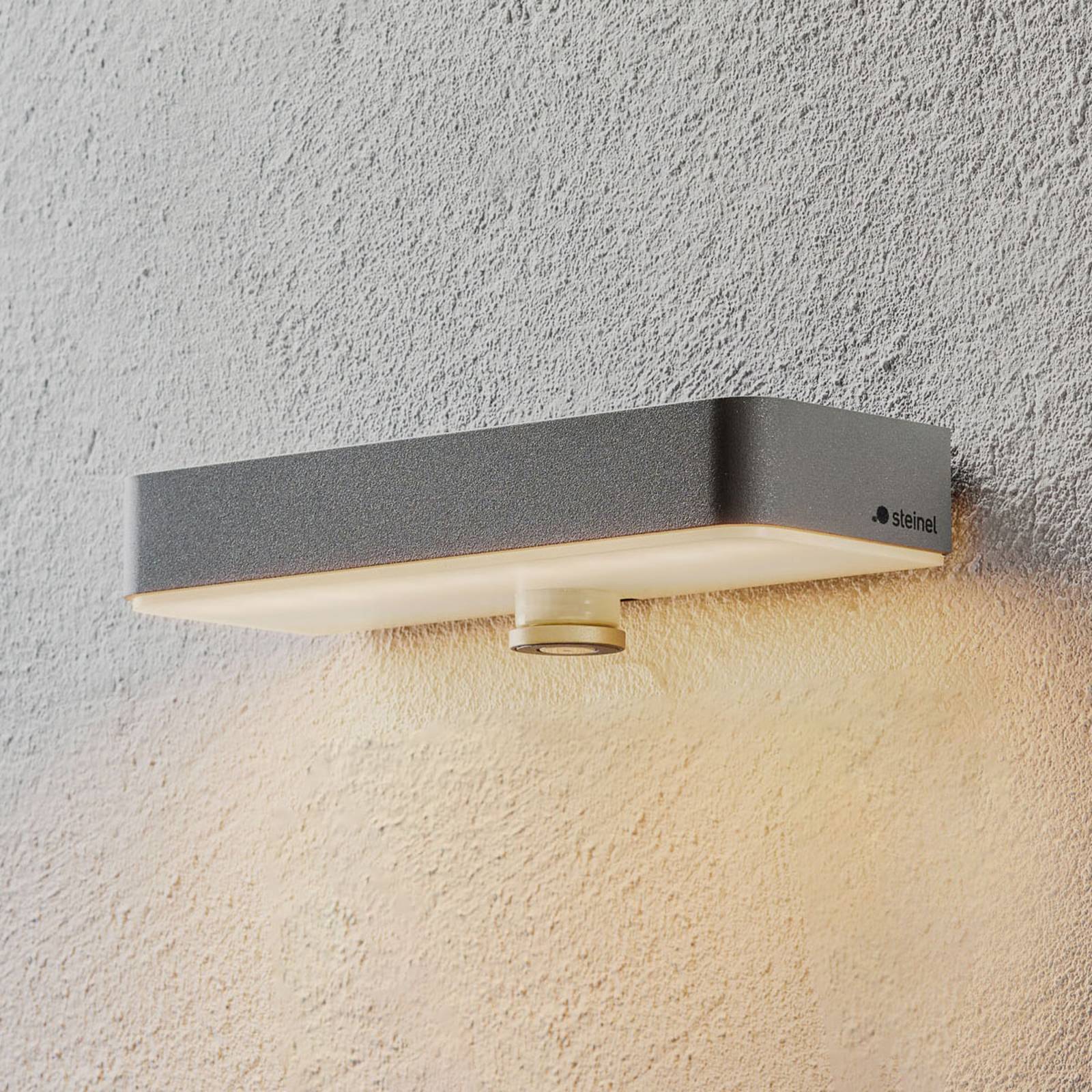 STEINEL Applique a LED XSolar SOL-O S, argento, sensore S, Alluminio / Grigio / Zincato, Alluminio, Moderno, Lampada solare da esterni