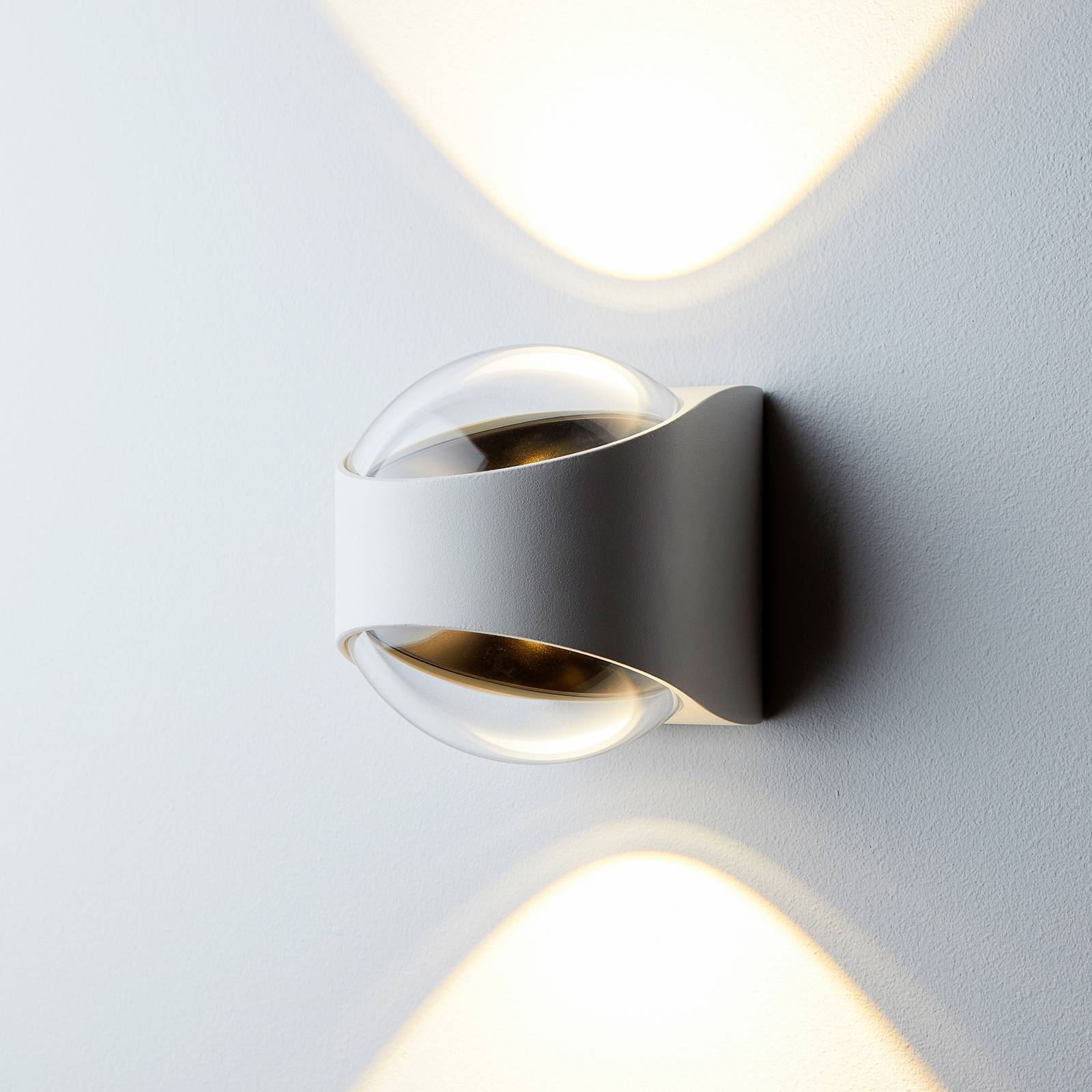 LOOM DESIGN Applique da esterni a LED Saga, Bianco / Opale, Alluminio, Moderno, Applique LED da esterni