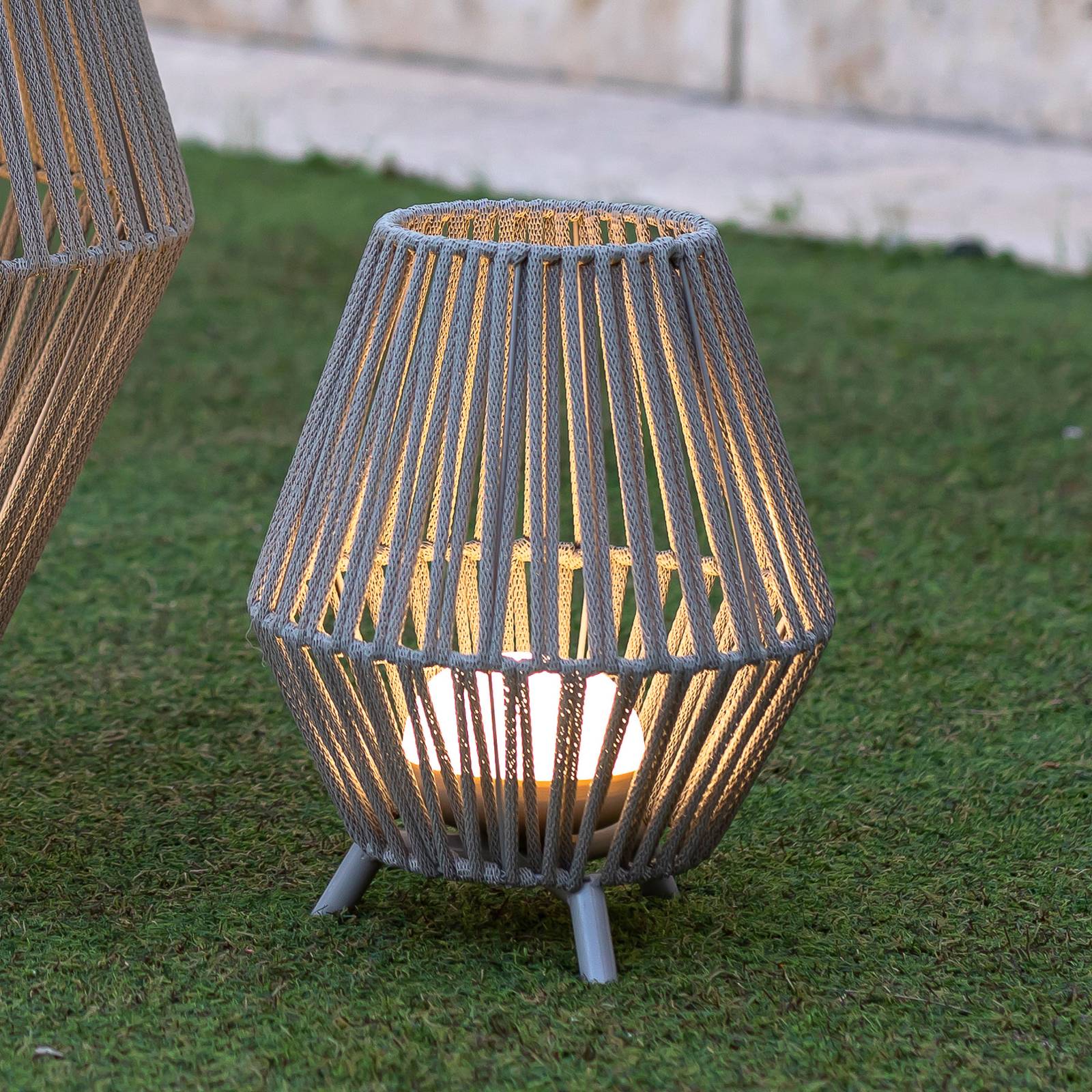 Newgarden Conta Lampada LED da tavolo taupe 32cm Conta, dimmerabile, Alluminio / Grigio / Zincato, Plastica, Moderno