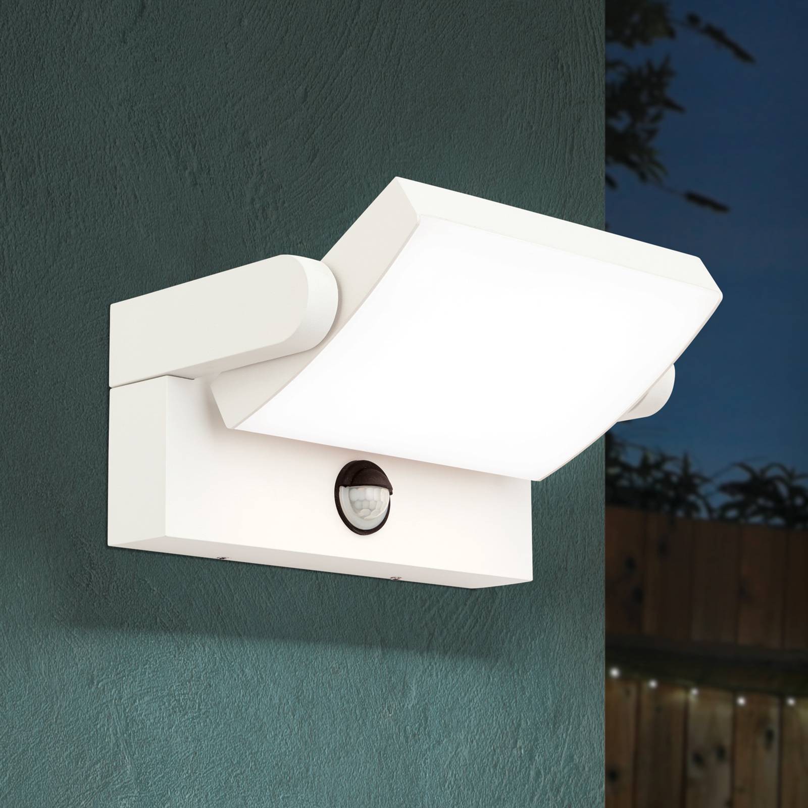 ORION Applique LED esterni Ginger sensore, bianco, IP54, Bianco / Opale, Alluminio, Moderno