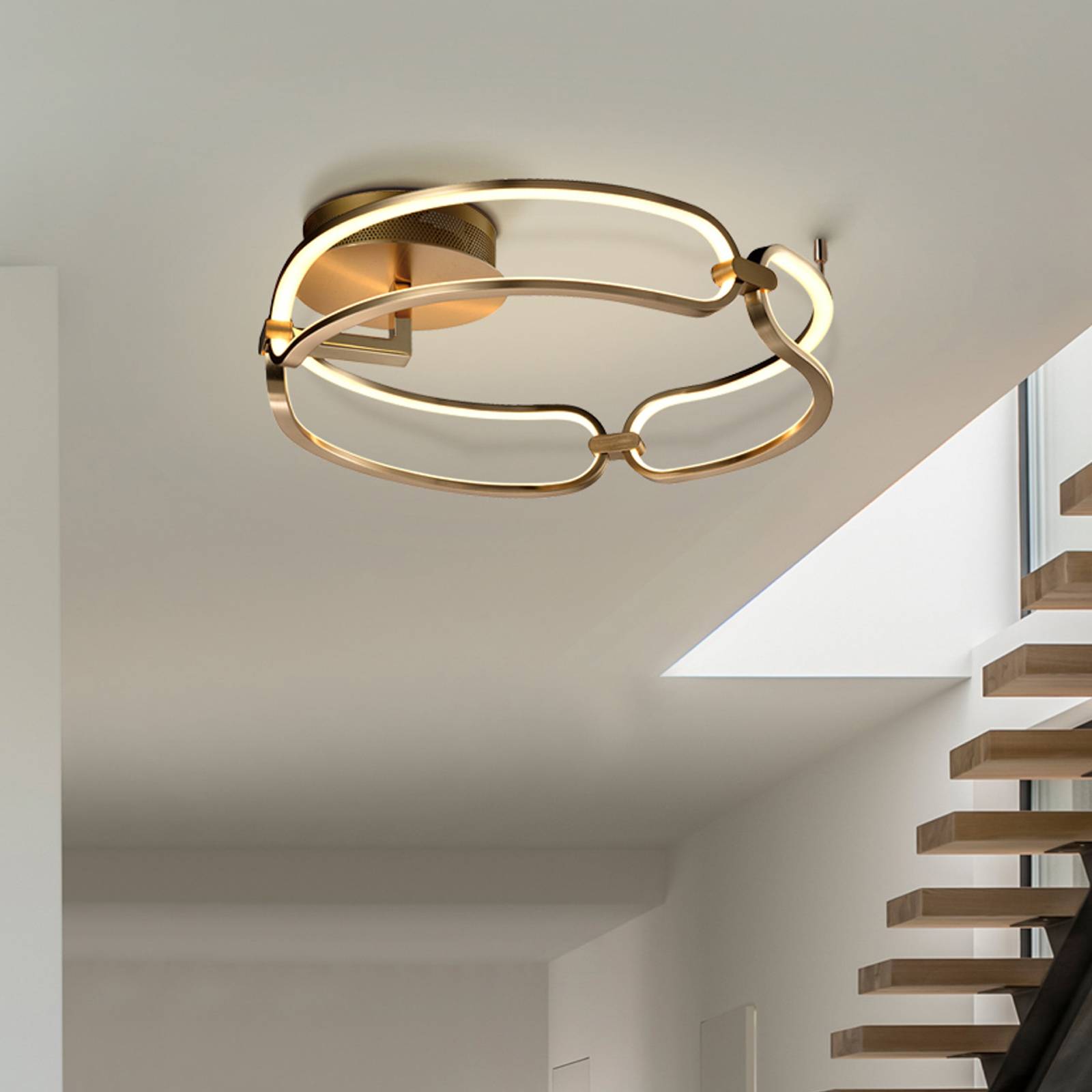 Schuller Valencia Plafoniera a LED Colette, Ottone / Oro, Soggiorno / Sala da pranzo, Alluminio, Moderno, Plafoniera LED