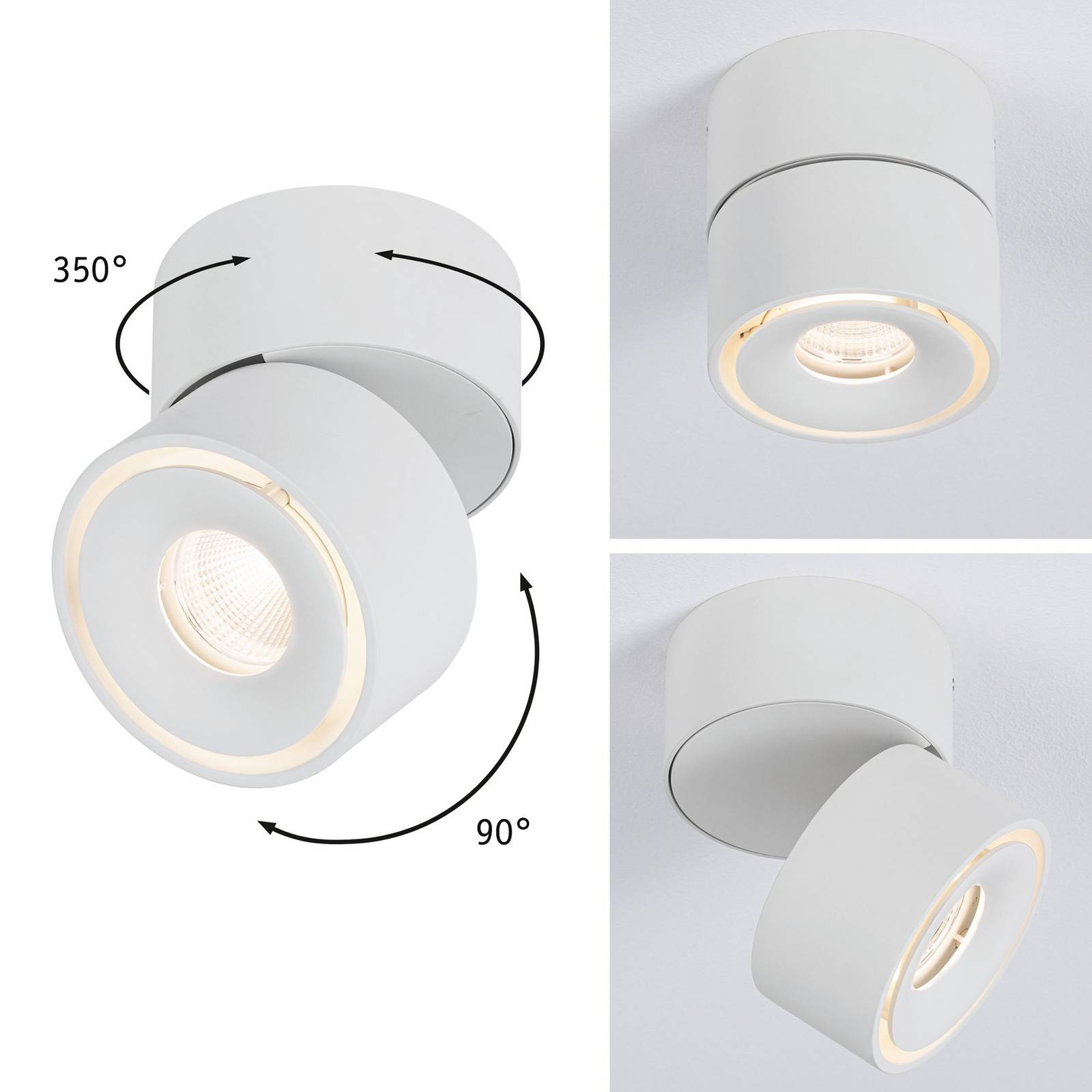Paulmann Spircle faretto LED bianco satinato, Bianco / Opale, Soggiorno / Sala da pranzo, Alluminio, Moderno