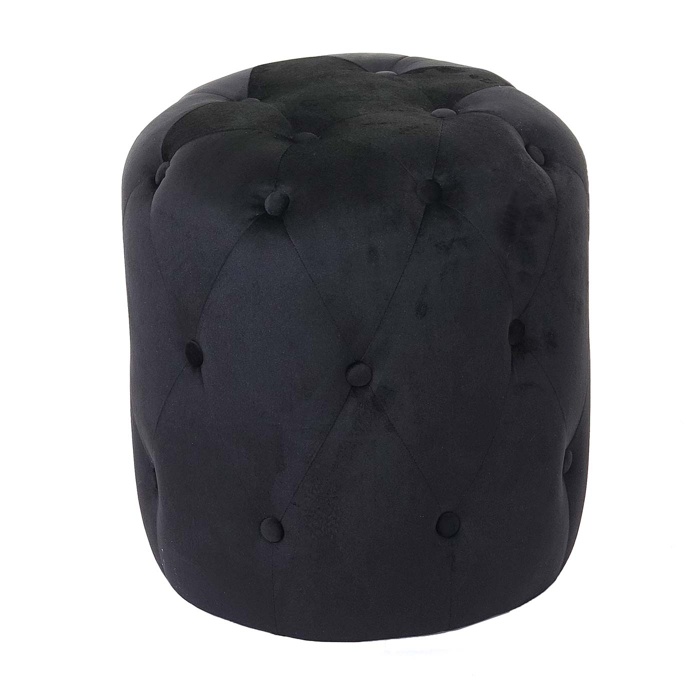 Hocker HWC-D22, Sitzhocker Ottomane, 42x39cm MVG-zertifiziert ~ Samt schwarz