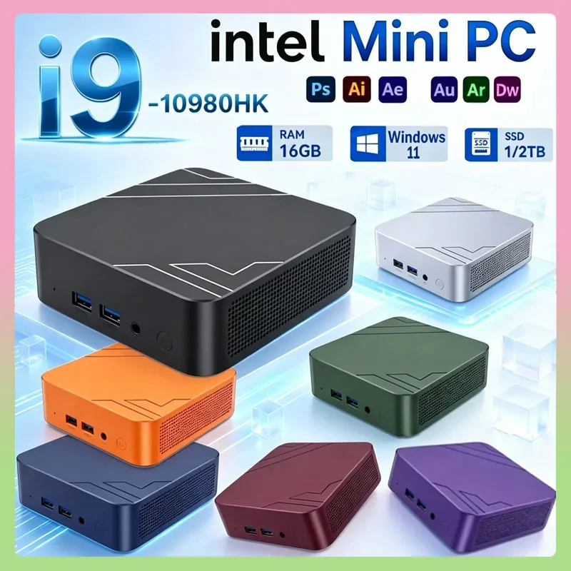NEW Core I9-10980HK Mini PC Intel 16GB RAM 1TB 2TB SSD WiFi6 Portable Gaming Computer Office PC Desktop