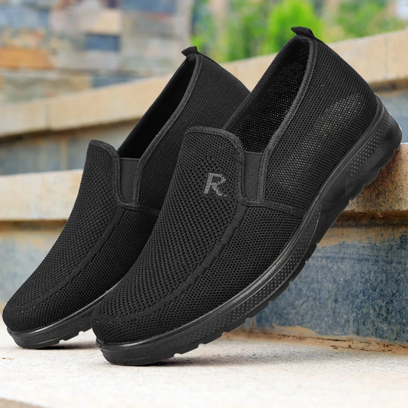 Summer canvas shoes men's old Beijing cloth shoes casual shoes breathable elderly shoes single shoes driving work shoes