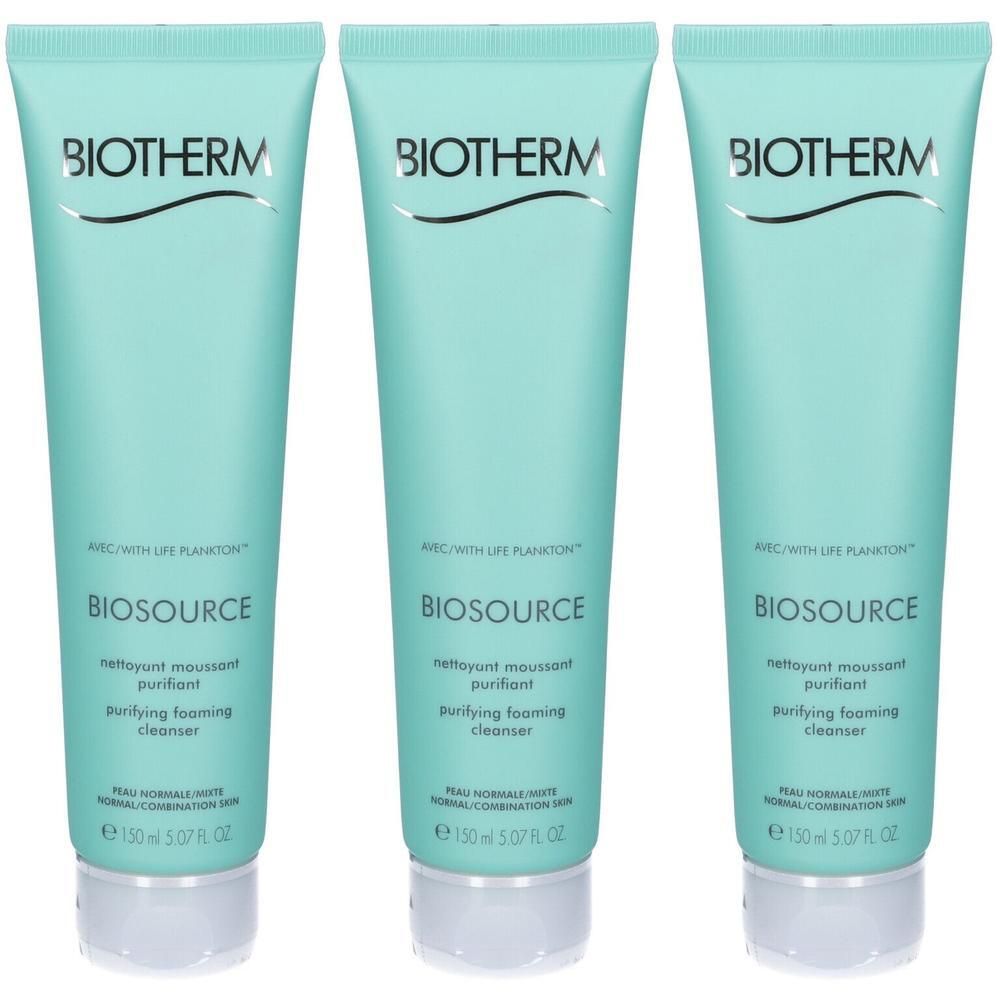 BIOTHERM Biosource Mousse Detergente Addolcente per Pelle Normale 3x15
