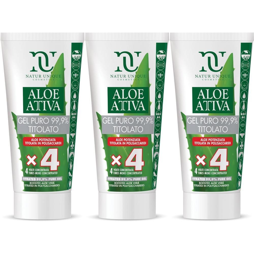 Natur Unique Aloe Attiva Gel Puro Titolato 99,9% 3x50 ml
