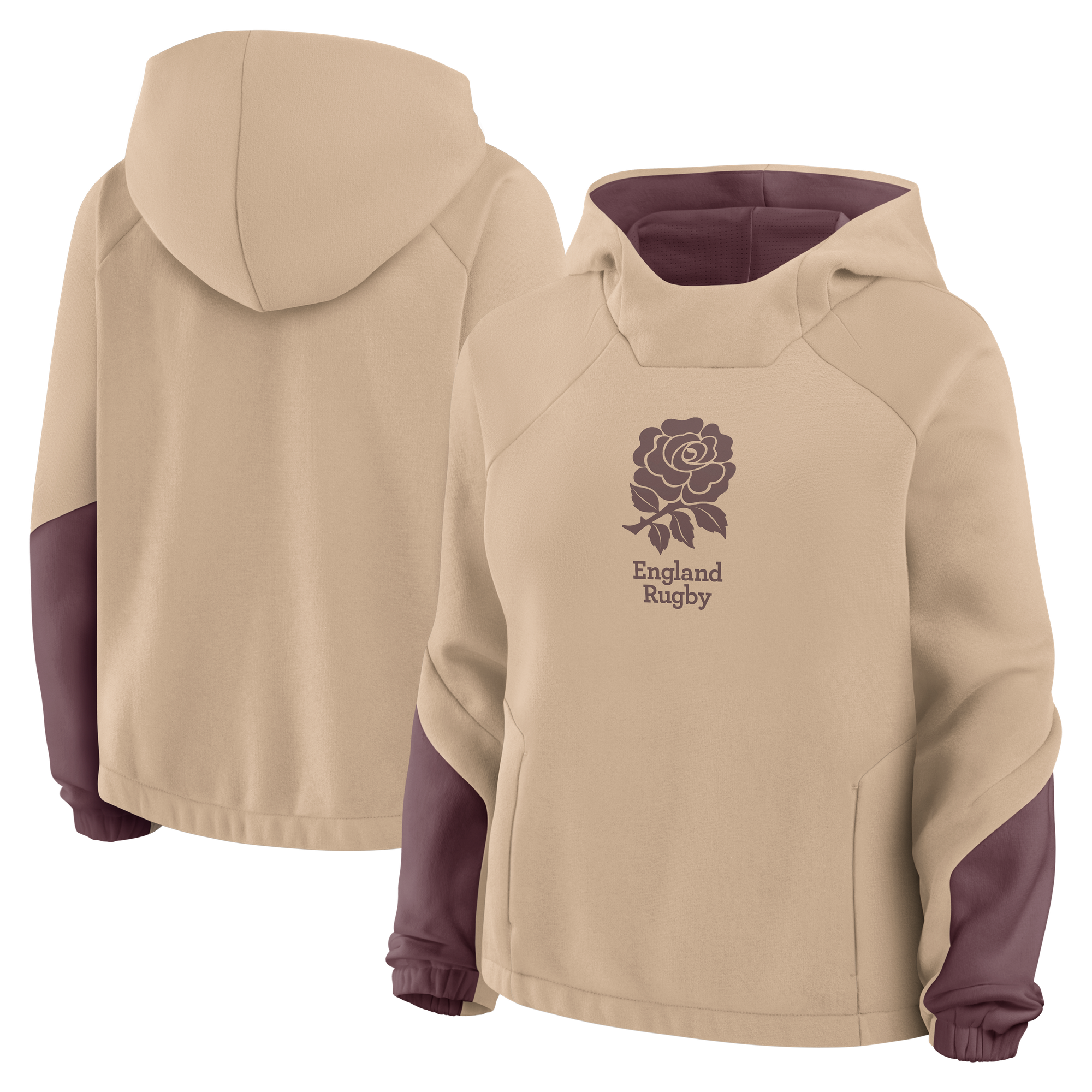 England Rugby Fleece-Top – Creme – Damen